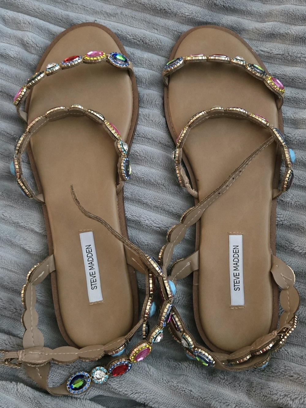 Steve Madden Tawnie Bright Multi Sandals Women's 10